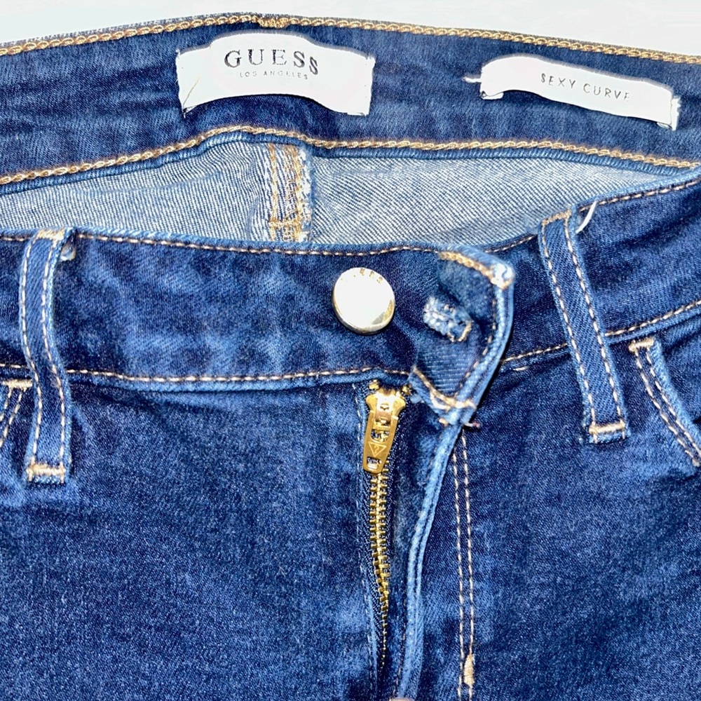 Guess Women’s Sexy Curve Skinny Jeans Dark Wash Stretch Denim Blue W28 L28 - Picture 5 of 9